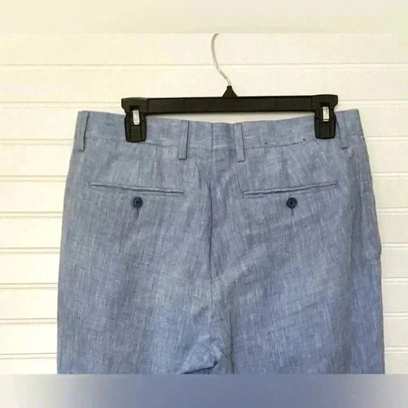 Banana Republic Tapered Fit 100% Linen Blue Pants Size 30X32 Trousers Career - Picture 9 of 12
